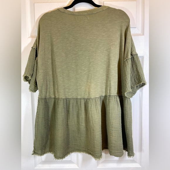 Wonderly Women’s Green Button Down Short Sleeve Pelum Top Size XXL - Picture 7 of 9